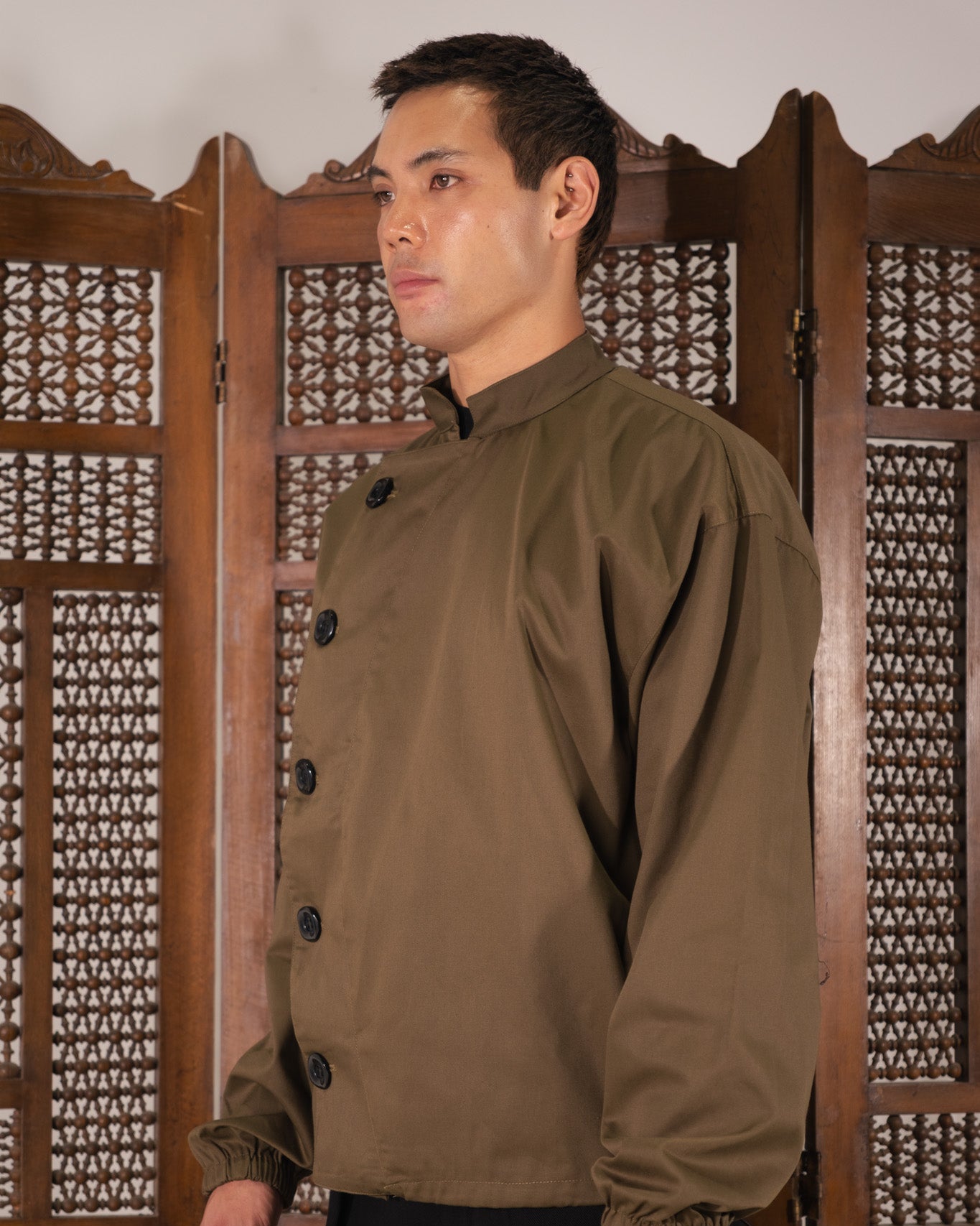 [The Idiot] Buttoned Jacket_Olive