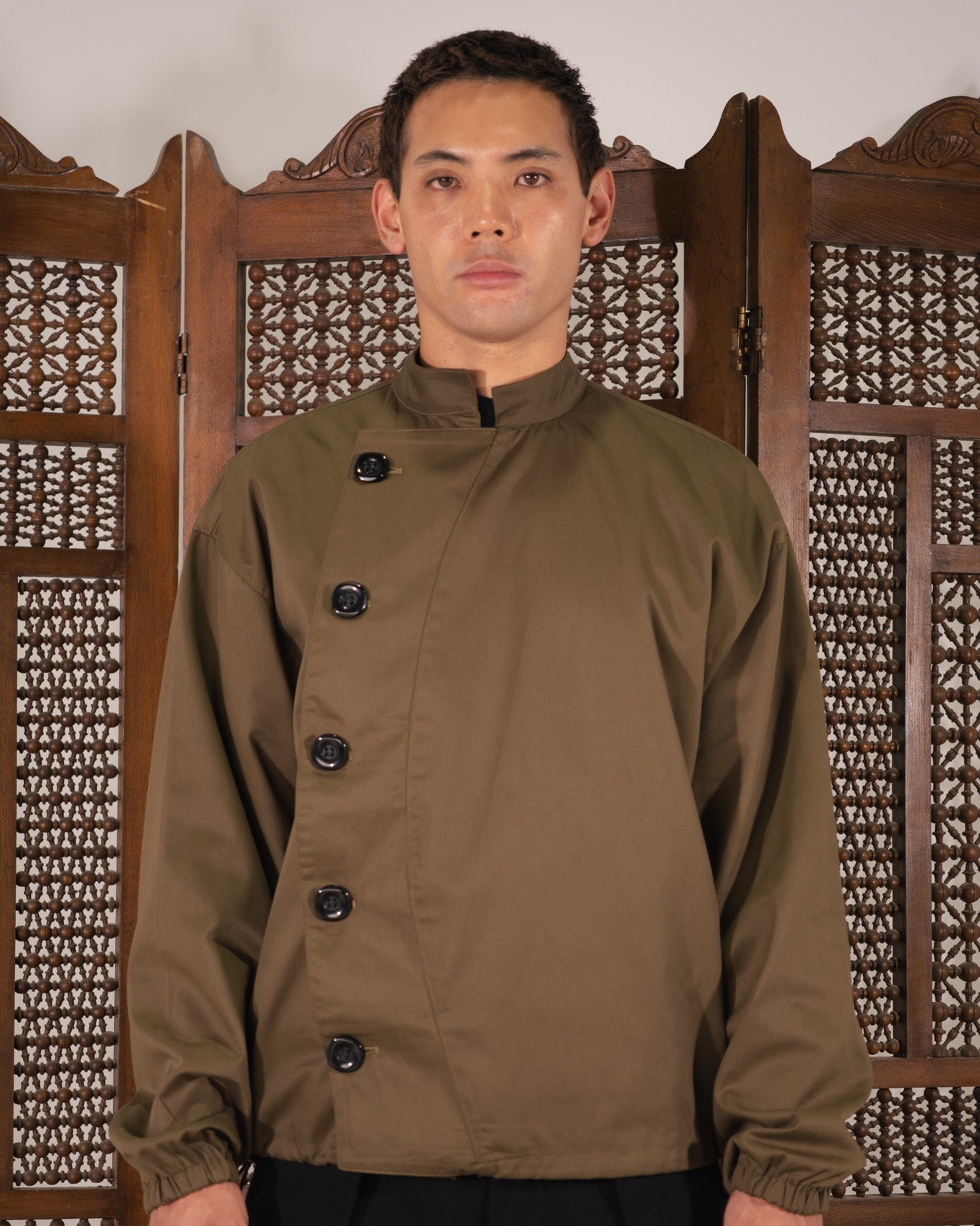 [The Idiot] Buttoned Jacket_Olive