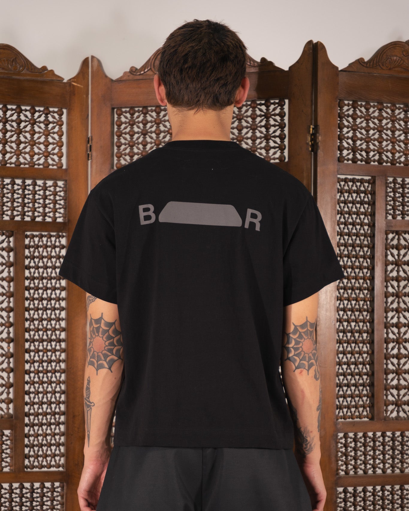 [Beuter] Fl@sh Printed Black Boxy T-shirt-thumbmail-3
