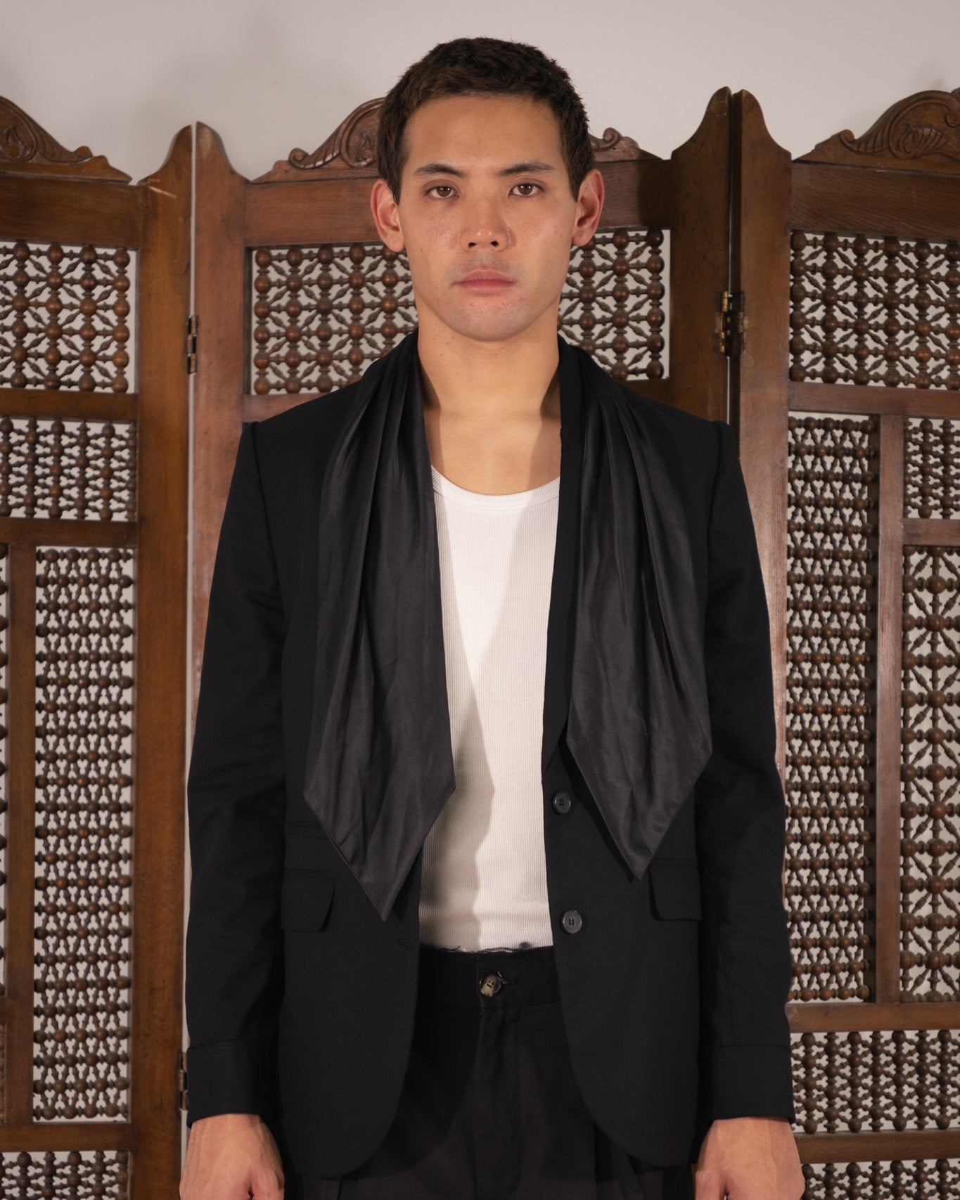 [Kimtr] Charcoal Linen Blazer