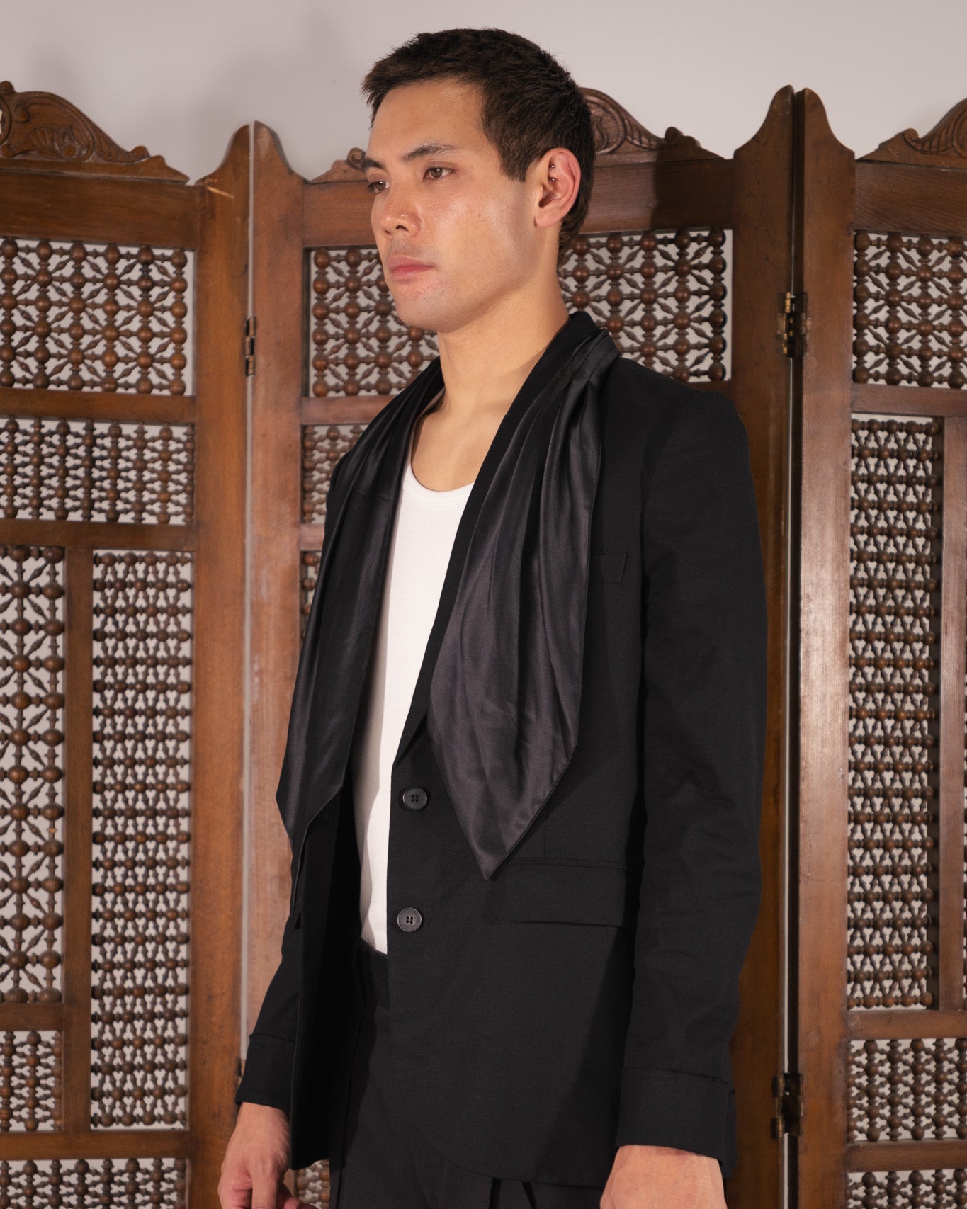 [Kimtr] Charcoal Linen Blazer
